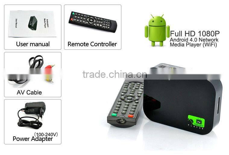 Android 4.0 DDR3 Mini PC WIFI Google IPTV Smart TV Box CPU A10
