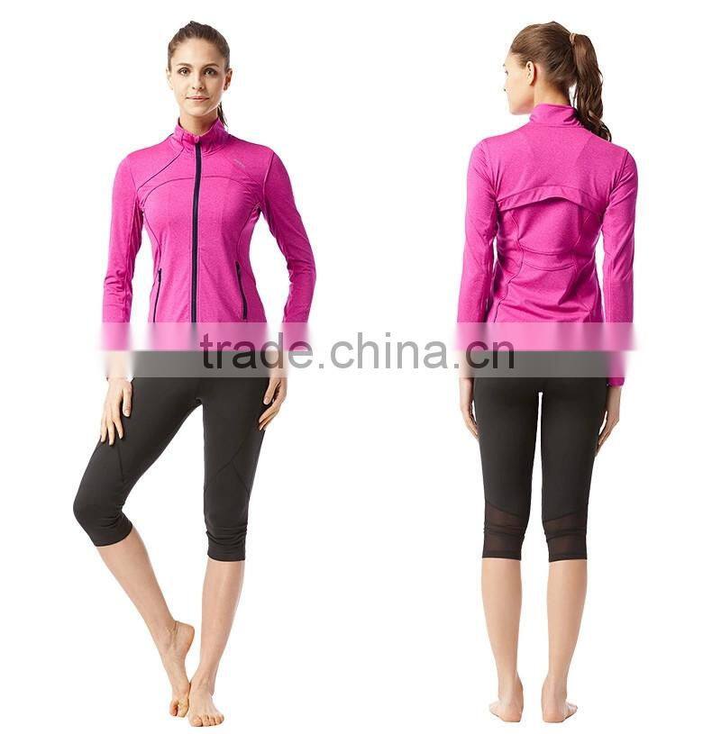 2016 wholesale OEM women fashional sport jacket/high spandex jacket