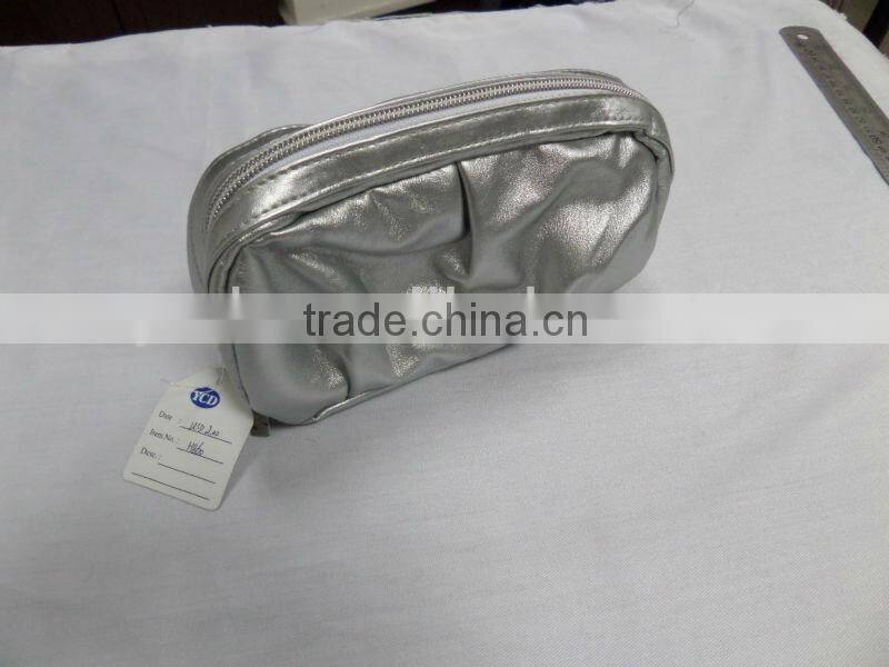 silver pvc cosmetic bags with zipper 2015