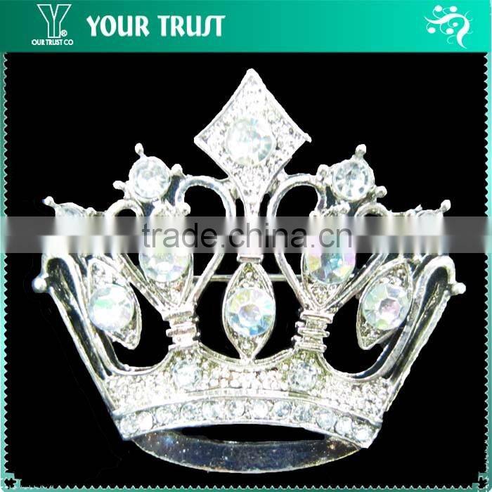 Crystal Purple Rhinesone Gold Metal Wedding Decorative Vintage Brooches