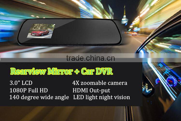3.0 Inch 1080P Full HD 5.0M Pixel 140 Degree Wide Angle Night Vision Car Rear View Camera DVR