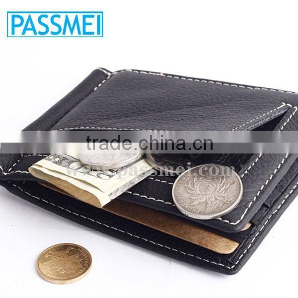 RFID Blocking Genuine Leather Money Clip