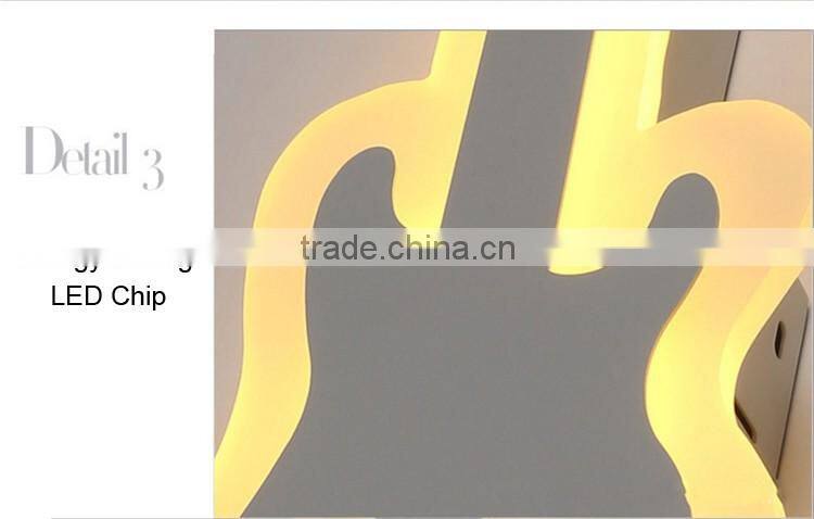 Cool White 10W LED Wall Lamps Guitar Shaped LED Wall Mount Reading Lamp