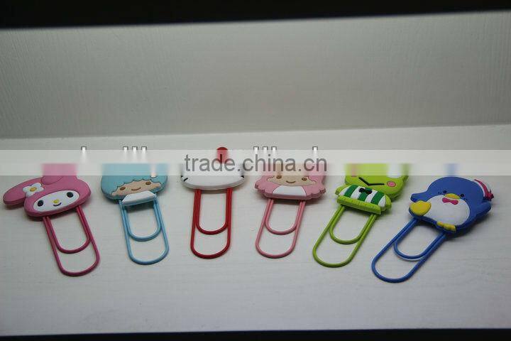 NEW silicone cute Cartoon Cat Paperclip Bookmark Paper Clips