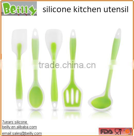 Hot Sale Heat-Resistant Silicone Cooking Utensils Set with stand & silicone kitchen