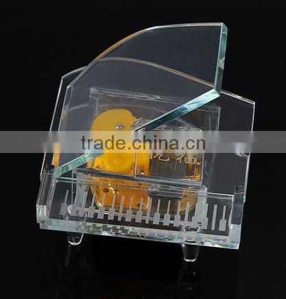 factory price grand small crystal piano music box
