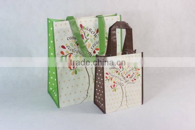 Custom made pp non woven eco handle shopping bag