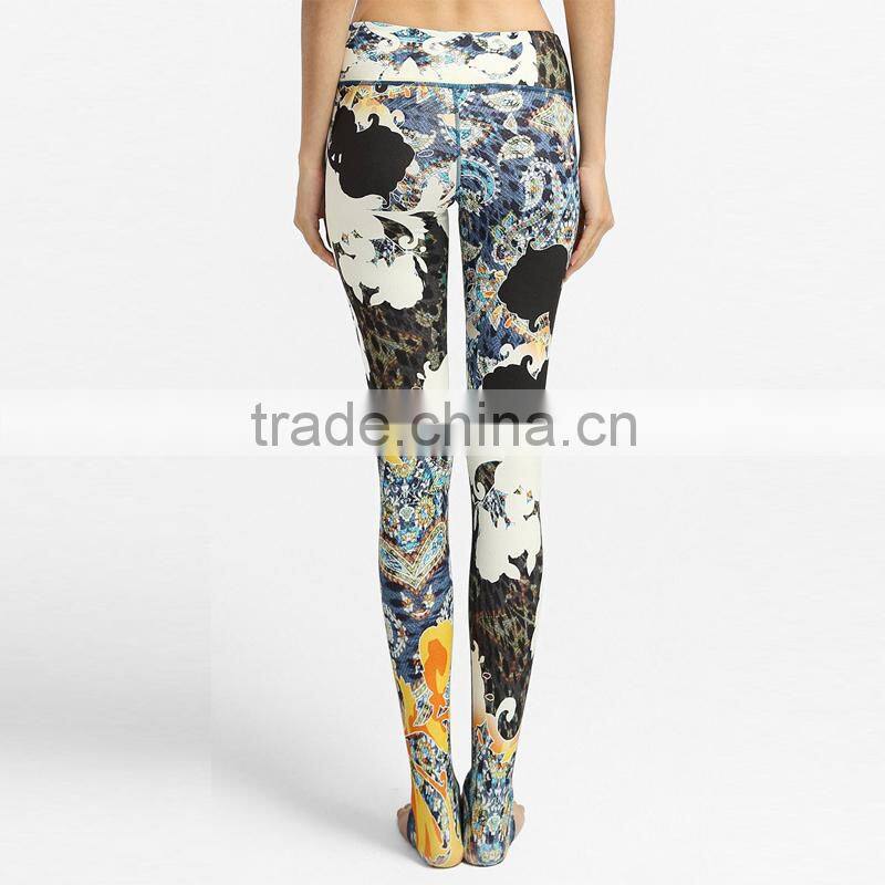 2016 new sublimation yoga pants/colorful sublimation yoga capri/women sexy legging