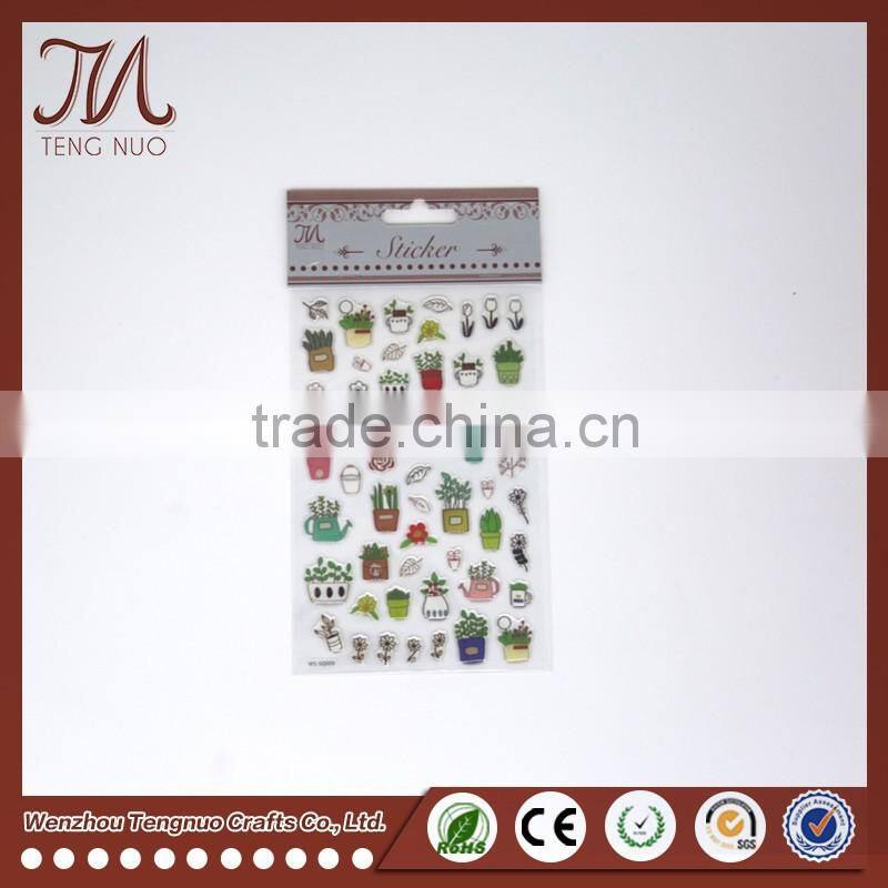 Customized Cartoon Alphabet Letter Crystal Plastic Sticker For Kid