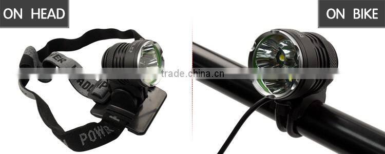 NicoNature 2200lm rechargeable USB LED bicycle headlight Bright bicycle signal light