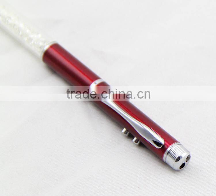 3 in 1 crystal stylus LED pen / electric led stylus pen / stylus touch pen with led light