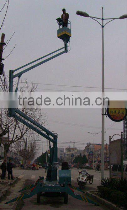 Self diesel motor power boom folding hydraulic rising platform machine