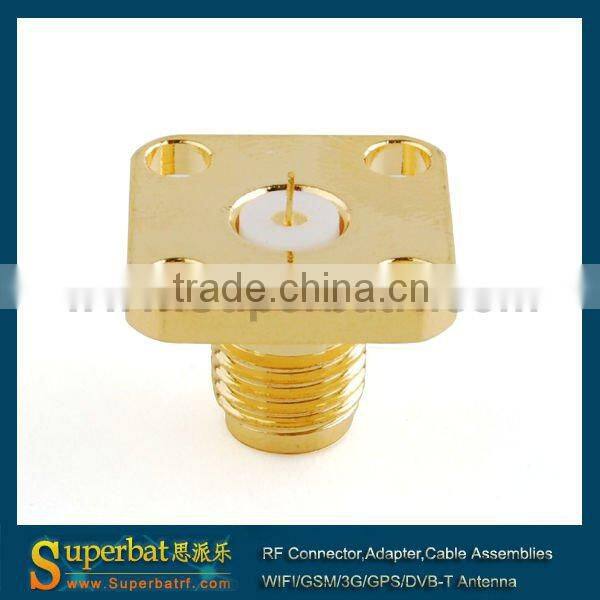 SMA 4 hole panel mount jack with tab terminal sma connector specifications