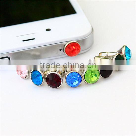 Wholesale Crystal Diamond 3.5mm Anti Dust Plug Headset Jack Stopper For iPhone 4 4s 3G 5 5G 5C 5S 6 6plus iPad Mini