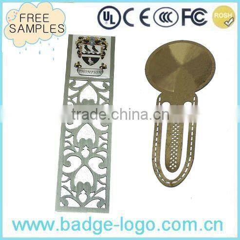 newest design gold-plating 3D metal bookmark for books
