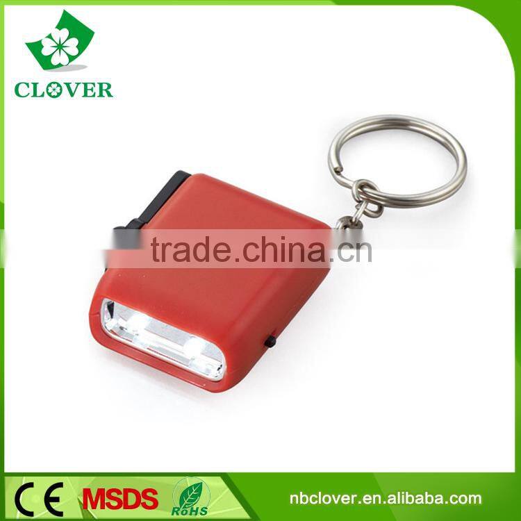 Energy-saving 2 LED hand crank mini dynamo torch with variety color flashlight