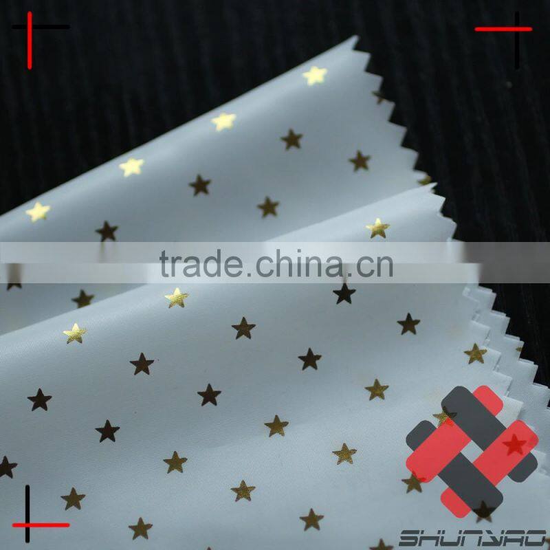 gold star foil polyester taffeta fabric