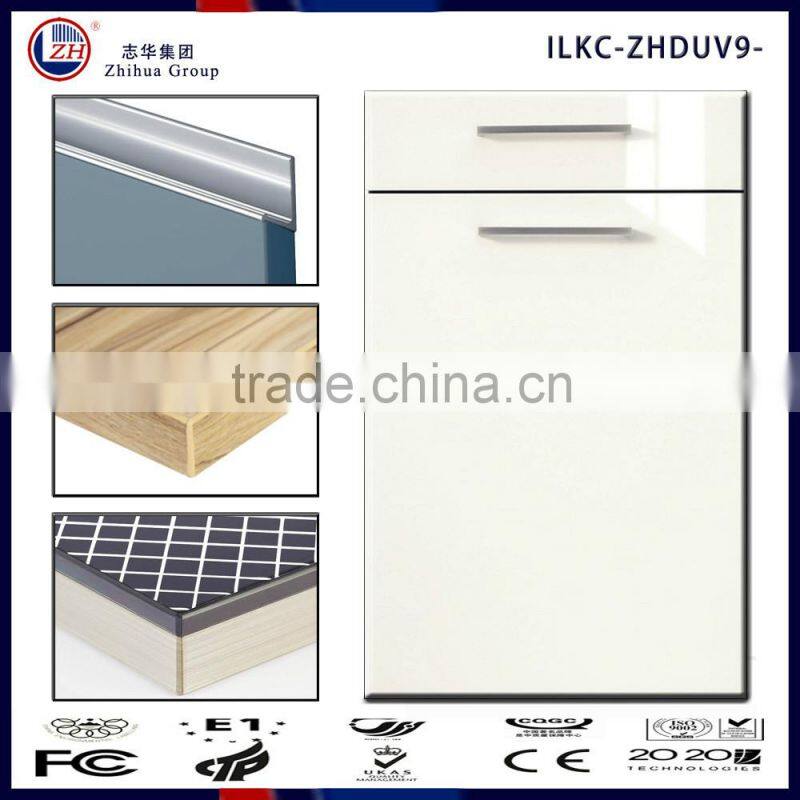 High gloss vinyl wrapped kitchen cabinet doors