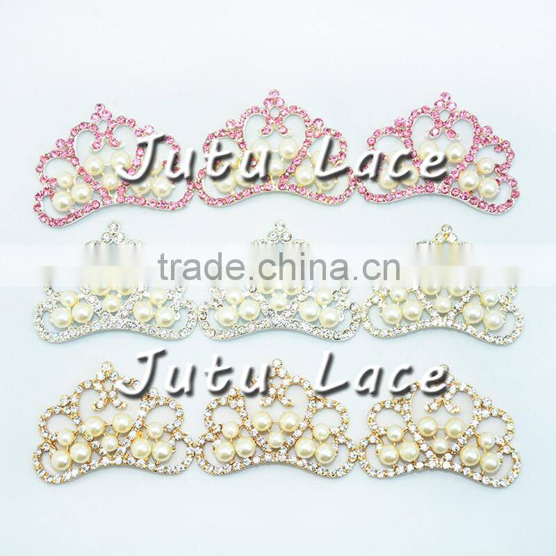 Shiny beaded pearl rhinestone - hair accessories chiffon flower decoration botton