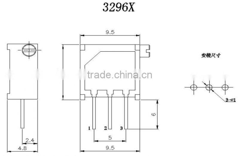 3296X side adjust sichuan 500k b504 potentiometer