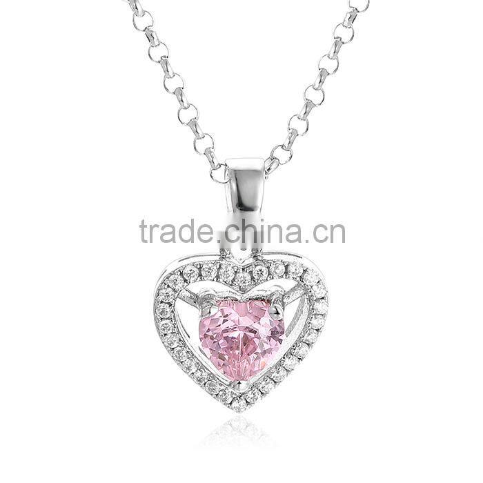 2016 New Coming Fashionable Gemstone Heart Shape Pendant
