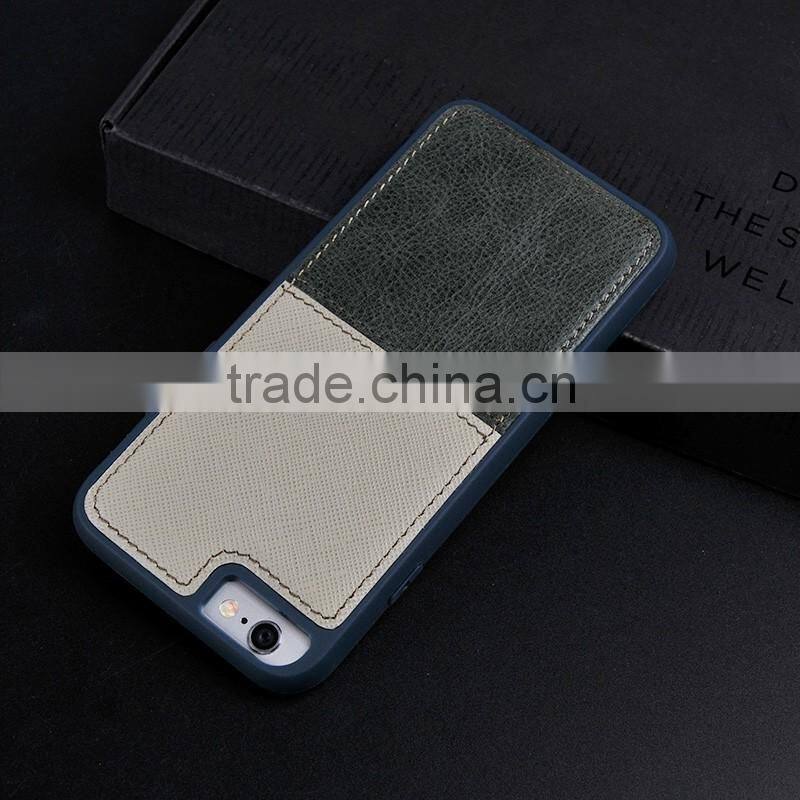 new design phone case with leather back sticked for iphone 7/7S