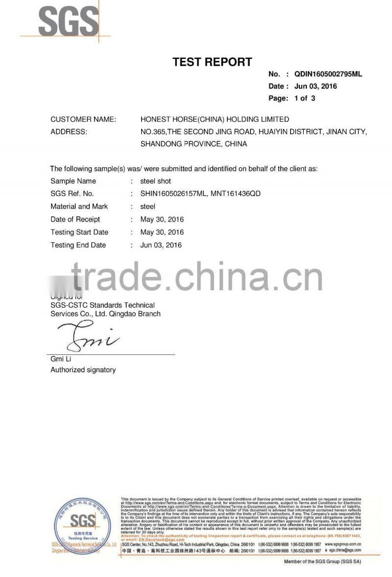 high wearing resistance C 0.85-1.0% casting steel ball for steel structures blast cleaning