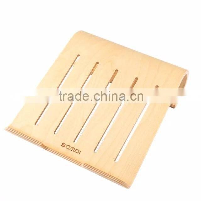 Hot selling laptop wood holder for macbook, tablet wood stand holder