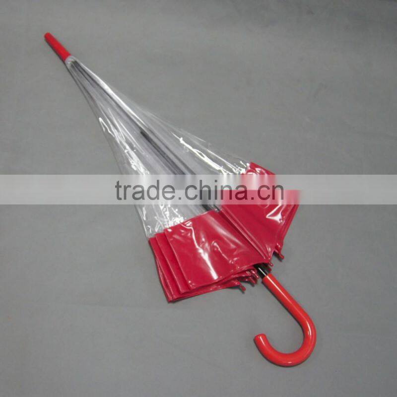 Plastic dome transparant umbrella U shape umbrella