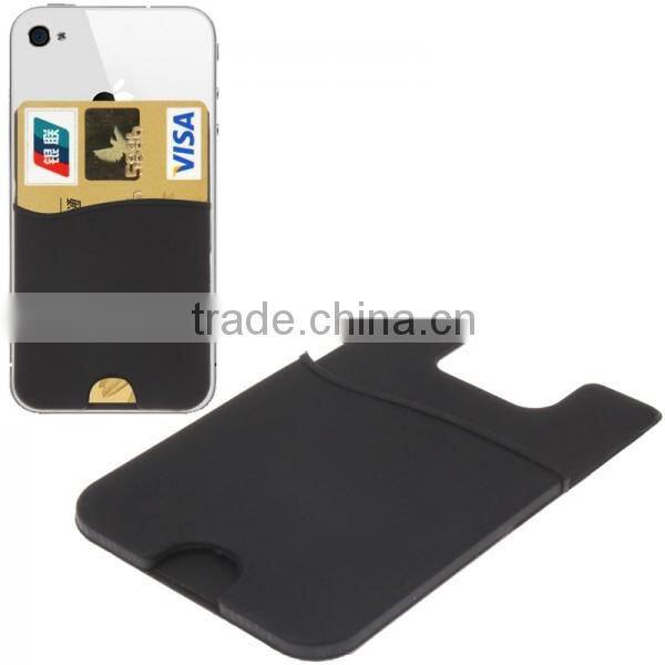 Useful promotional gift lovely color silicon card holder for mobile
