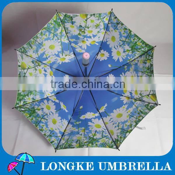 Full color printing chrysanthemum 24" golf umbrella with silver coating outside
