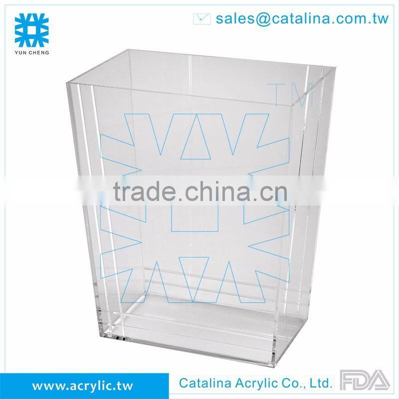 Hand made Line design acrylic Hotel Bathroom Waste Bin