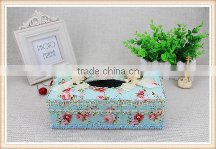 Flowers fabric design royal tissue box