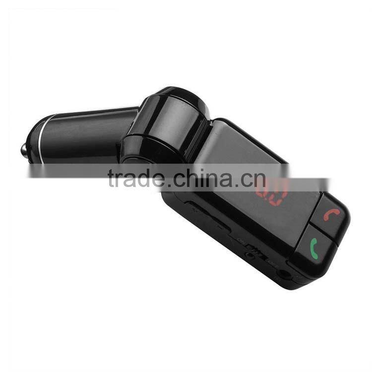 Factory supply, 2015 Product Multi-Function Bluetooth Enabled Car Kit Fm Transmitter with LED Display Line-in and Dual USB Port