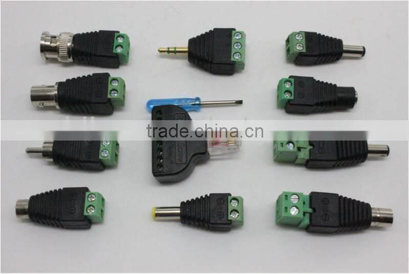 Ethernet RJ45 Male Plug To AV Screw Terminal 8pin Block Converter Adapter