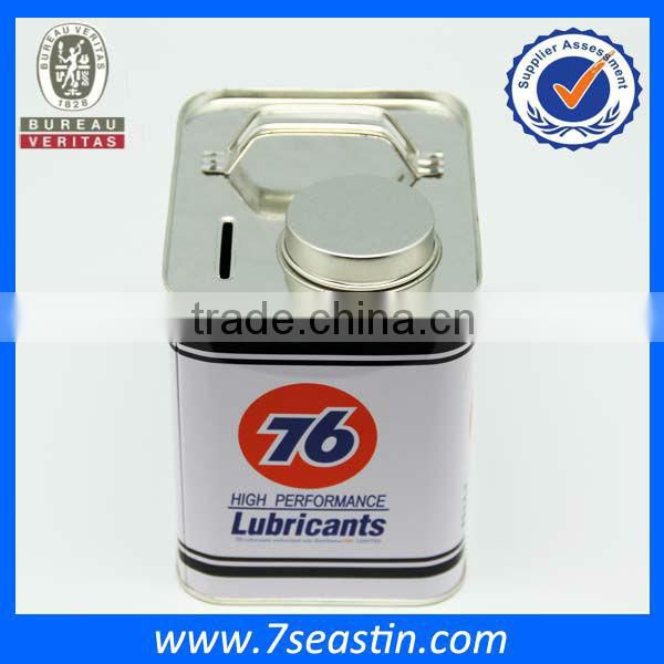 Easy open lid metal oil tin can