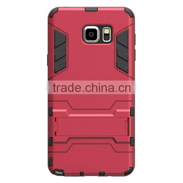 2 in 1 Shockproof Defender Armor PC+TPU Back Cover Case for Samsung Note 5 with KickStand