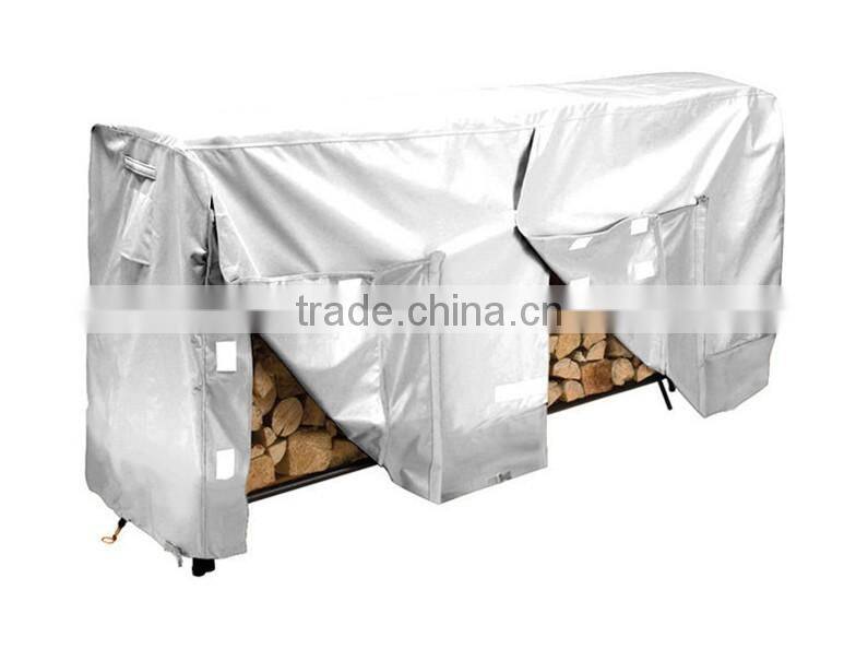 8 Feet Patio Log Rack Full Cover Outdoor Firewood Cover for Log Rack Holder