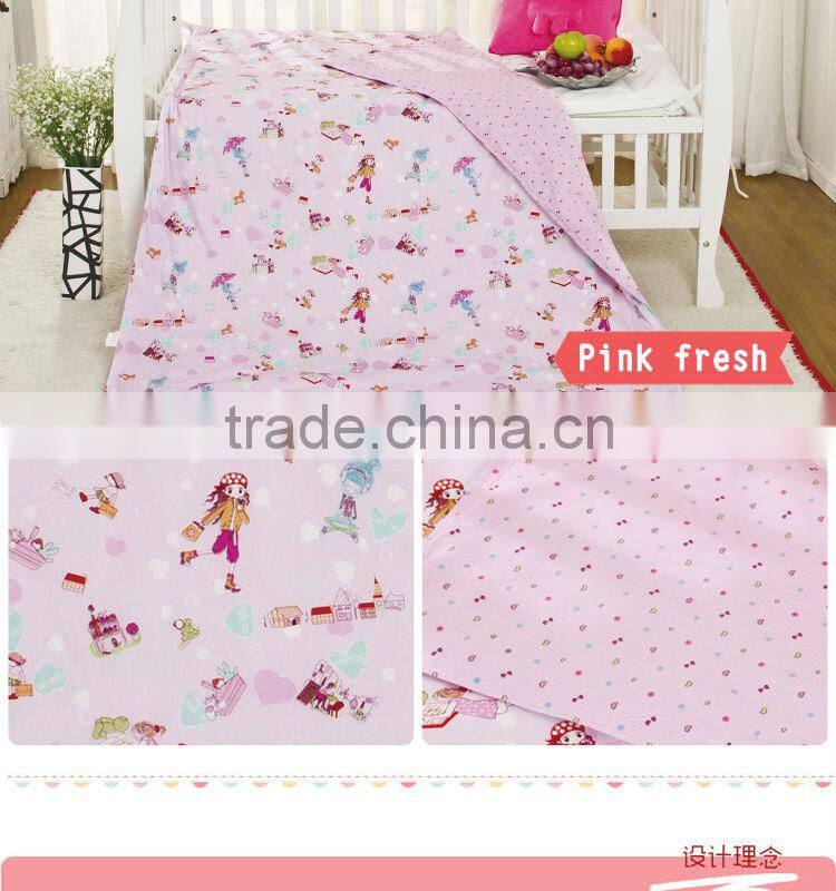 100% cotton baby silk quilt children beding quilt pink color