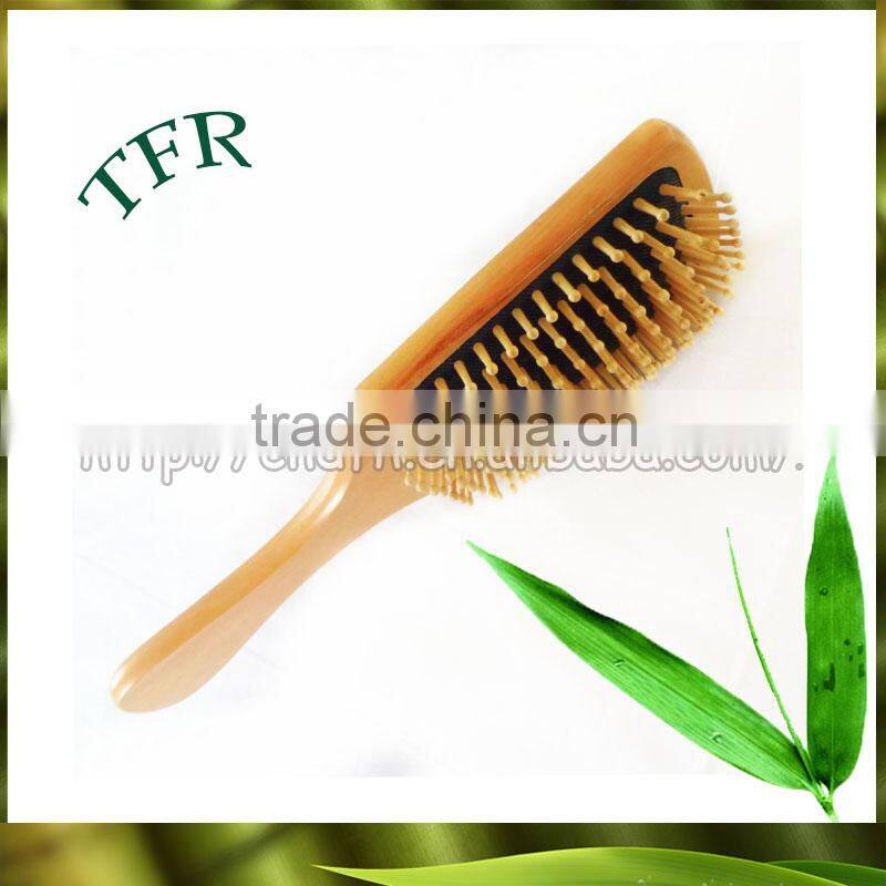 eco friendly bamboo or wooden material massage hairbrush and mini comb