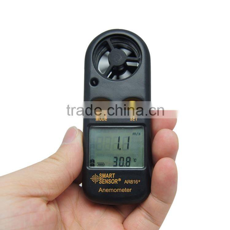 AR816+ Mini Anenometer Digital Vane Wind Speed Meter With Temperature Sensor