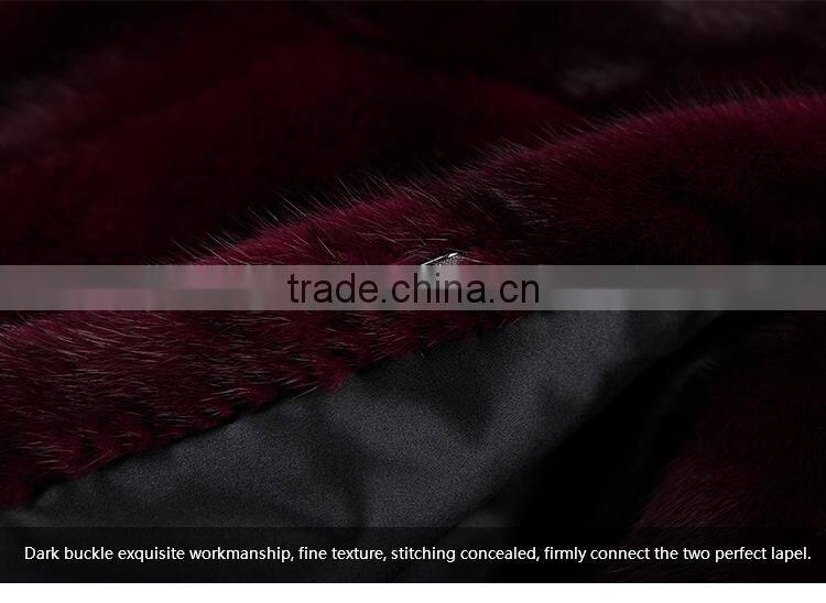 wholesale purple denmark mink fur coat with factory price