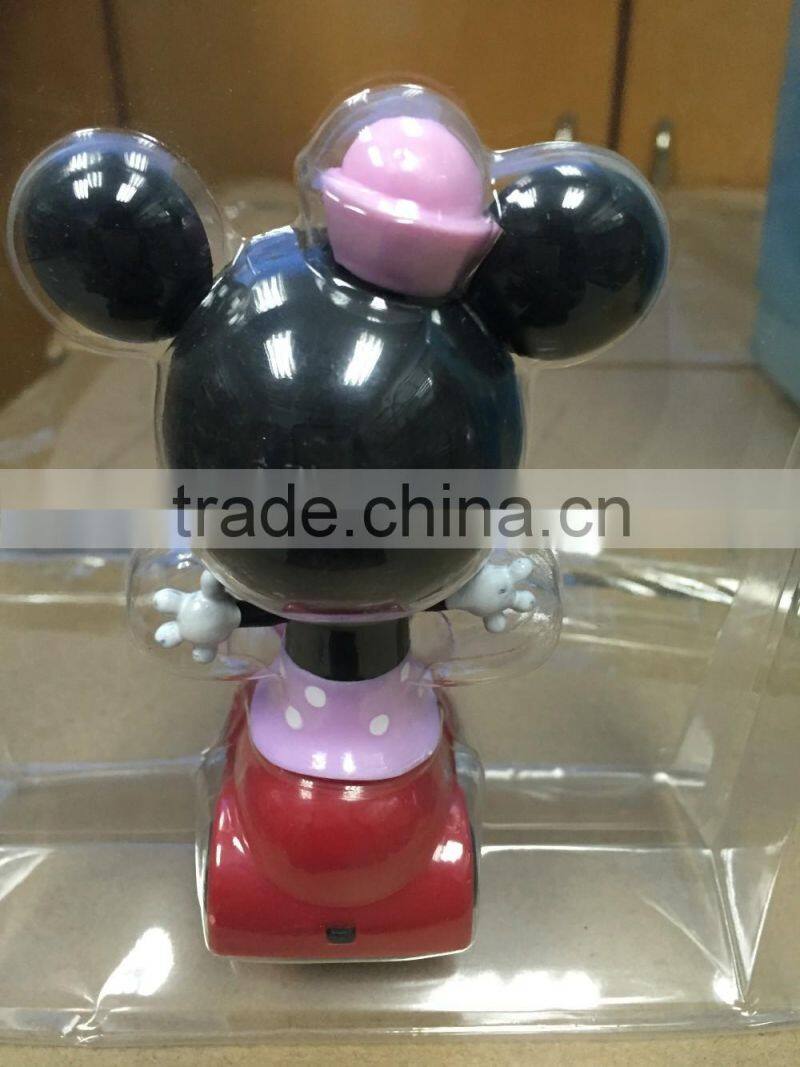 Minnie Mouse Figure Pull-back Car ,Customized Cute Cartoon Plastic Car Toy