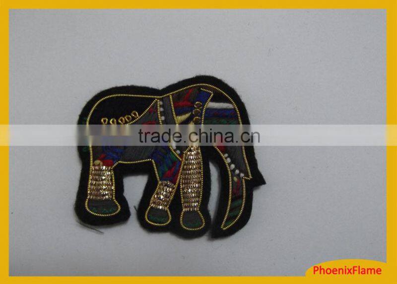 High quality indian metallic thread badge pin embroidery patch for police unifroms