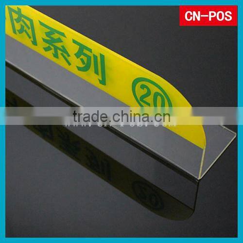 clear plastic shelf dividers with printing logo in supermarket