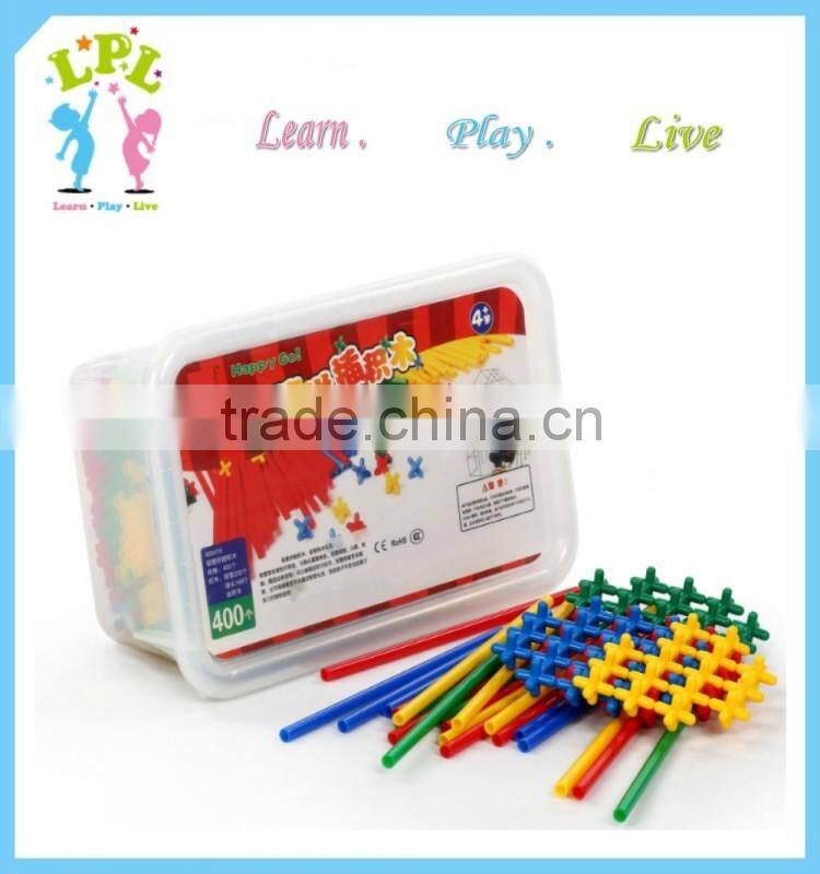 Education toy straw bulding block puzzle game for kids