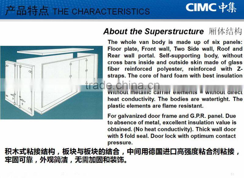 Fiberglass Cover Refrigerated Box Trailer For Sale