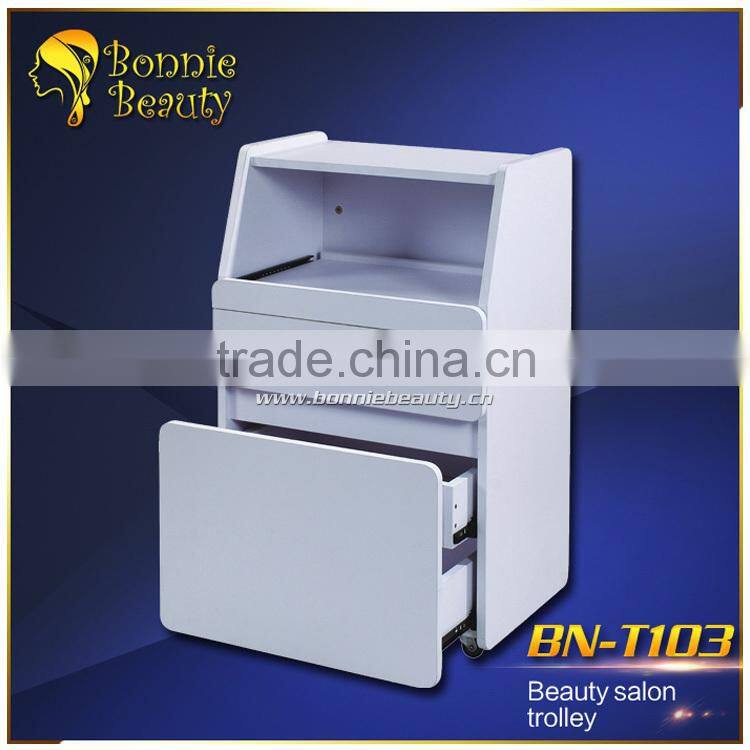 White wooden beauty salon drawer trolley BN-T103