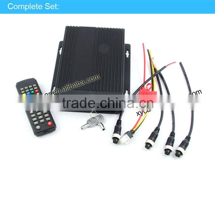 AHD vehicle mobile DVR ,surround view cameras,4 ch 720P school bus car CCTV SD card MDVR XY-9638