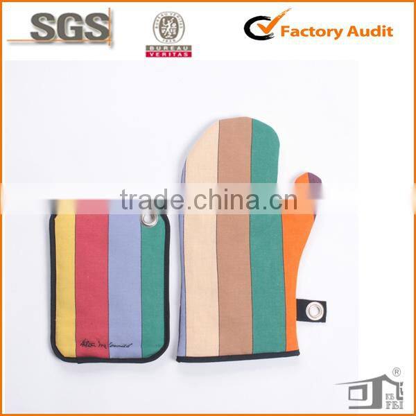 2014 new kitchen textile fabric oven glove and pot holders